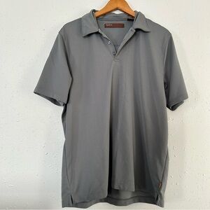 🦋 Perry Ellis Grey Ribbed Short Sleeve Polo Large